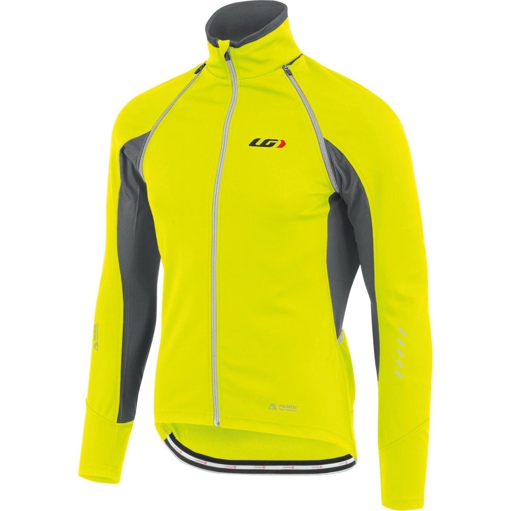 LG Sportswear Women's Cycling Jacket High Vis Yellow Gray Long Sleeve Pockets